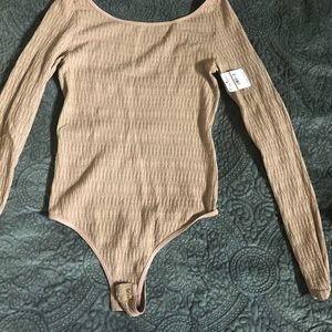 Free people low back gold sparkly body suit small